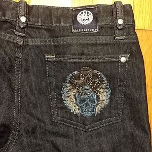 Rock & Republic jeans, 29 long tall, Skulls Angel
